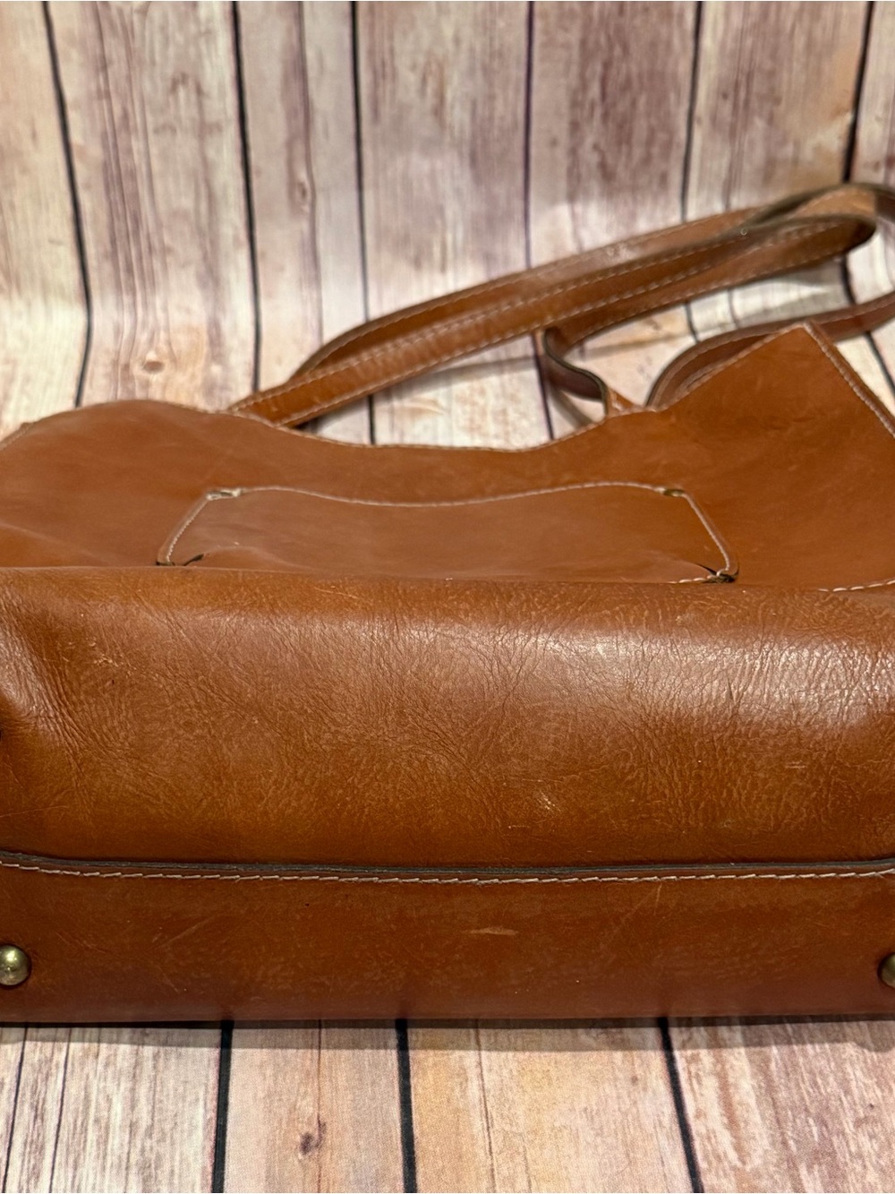 Patricia Nash - Classic Brown Leather Tote Bag - Picture 8 of 9